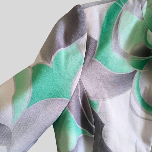 Alfred Dunner Blazer Women's Size 10 Green Gray Abstract Swing Jacket NWT Lined - Picture 5 of 11